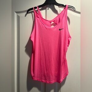 Nike Neon Pink Women's Double-Strap Athletic Tank
